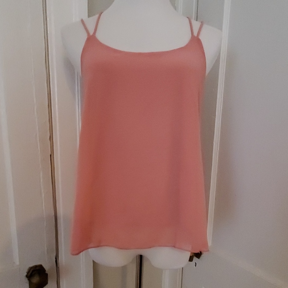 Blush low back chiffon shirt